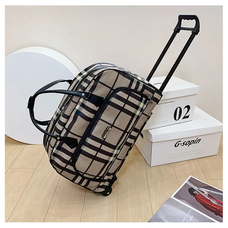 Large Capacity Women Travel Suitcase Trolley Bags Wheeled Bag Oxford Waterproof Rolling Luggage Travel Bag With Wheels