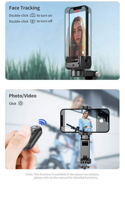 360 Rotation Following Shooting Mode Gimbal Stabilizer Selfie Stick Tripod Gimbal For iPhone Phone Smartphone Live Photography