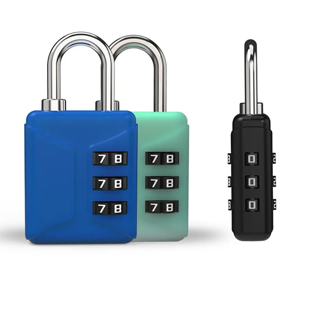 3 Dial Digit Combination Lock ABS Shell Zinc Alloy Password Lock Portable Security Anti-theft Luggage Backpack Suitcase Padlock