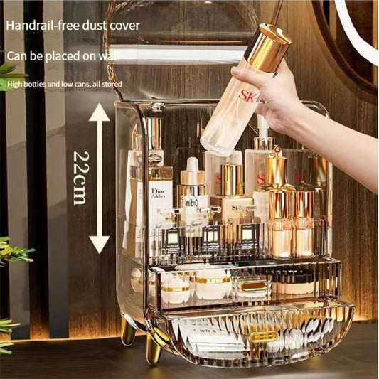 New Organizer Jewelry Cosmetic Storage Box Transparent Quality Container Capacity Desktop High Drawer Skincare Large Type