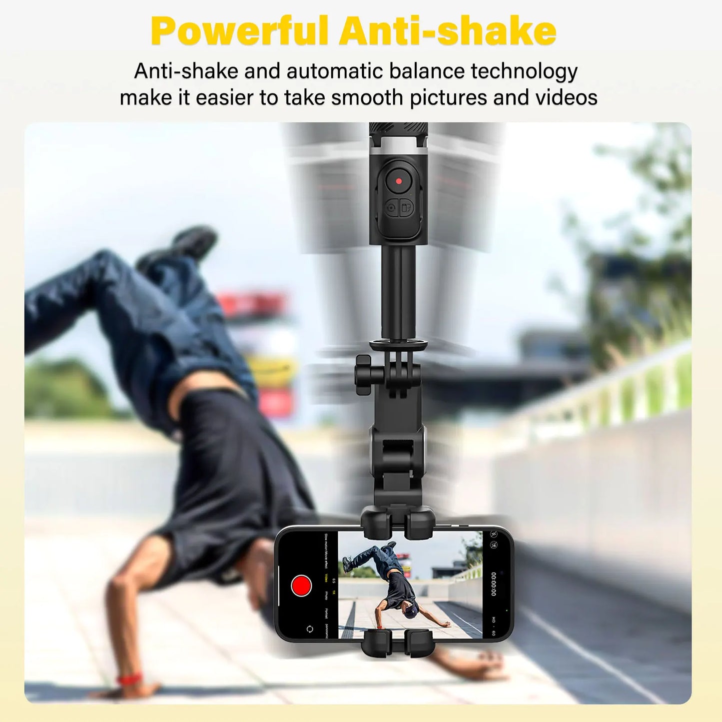 AOCHUAN Smart M2pro Black Smartphone Gimbal Stabilizer Face Tracking Gimbal Stabilizer For iphone and Android handheld Gimbal