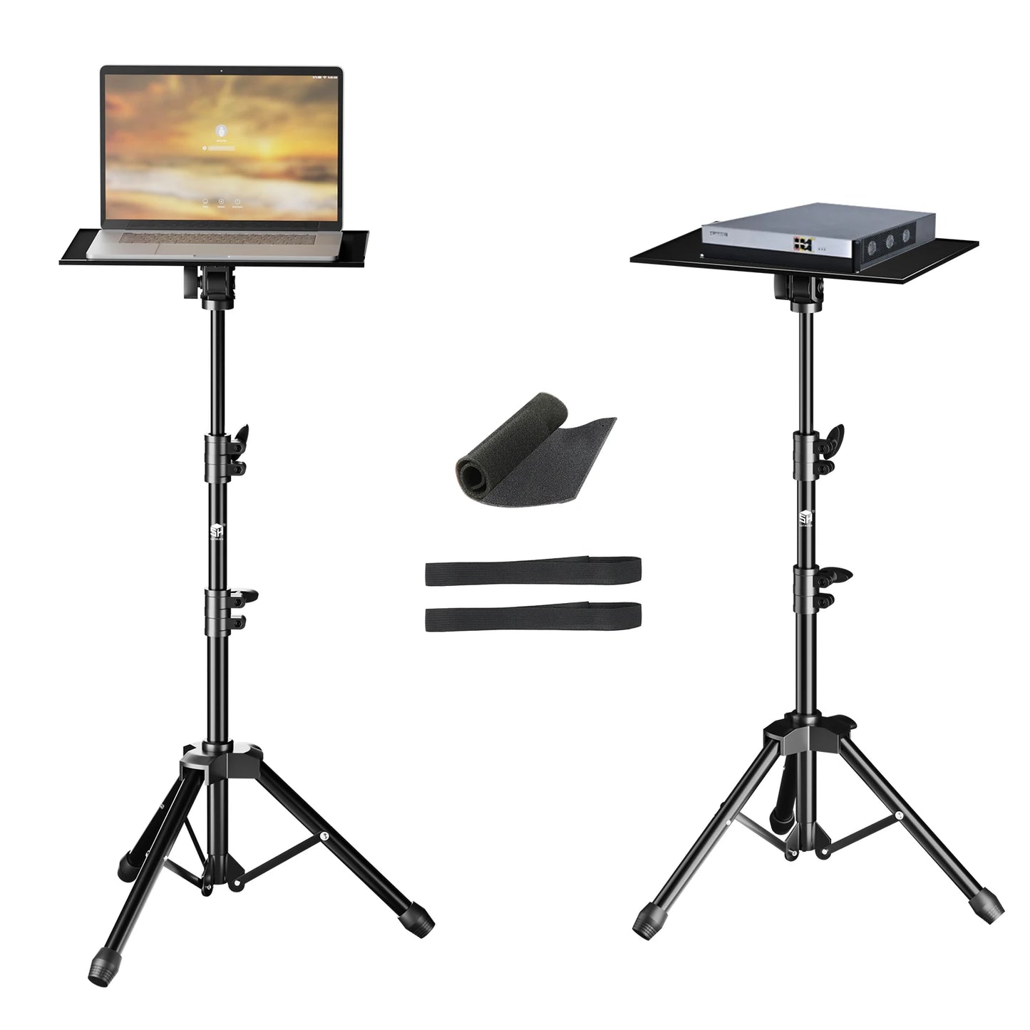 SH 102CM Projector Tripod Stand With Trays Laptop Tripod,Portable Projector Floor Stand Adjustable Height With Hose Phone Clip