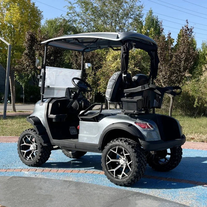 2 Seats 72V Lithium Battery 2 Passengers Electric Off Road Club Car Golf Buggy Cart with Golf Bag Rack