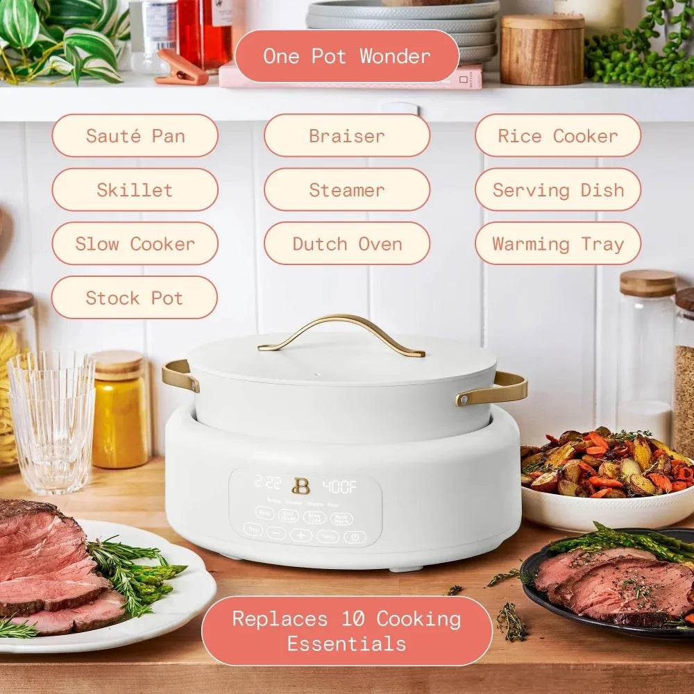 Beautiful 10 in 1 6 Qt Electric Multi-Cooker, White Icing - MarvelouStoree