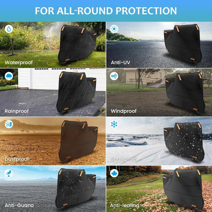 Motorcycle Cover Waterproof All Season Dustproof UV Protective Outdoor Indoor Scooter 210D Wear-resistant Fabric Motorbike Cover