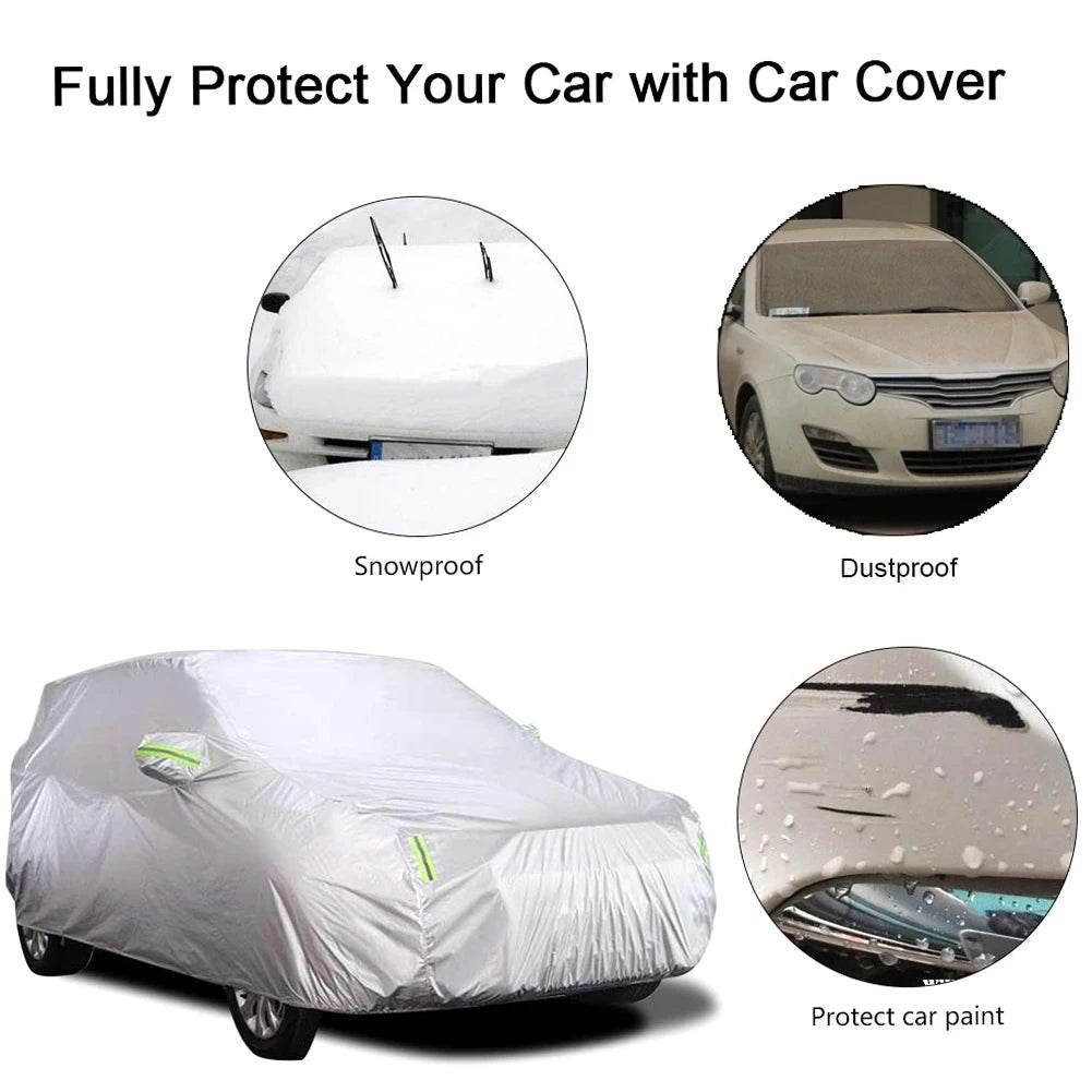 S-XXL Car Cover Sedan Full Covers with Reflective Strip Sunscreen Protection Dustproof&Waterproof UV Scratch-Resistant Universal - MarvelouStoree