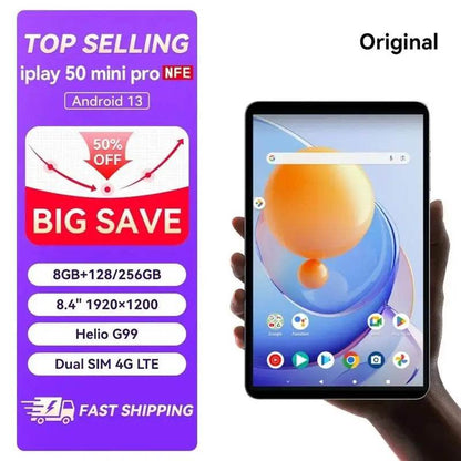 New! Iplay 50 mini pro 8.4in Tablet 5000mAh Long-Lasting RAM 8GB ROM 256GB Widevine L1 Netflix Helio G99 CPU IPS Display - MarvelouStoree