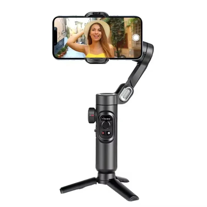 VIKEFON New 3-Axis Handheld Gimbal Wheel Selfie Stick Outdoor Photography Tiktok Vlog Recording With Fill Light for iOS  Android