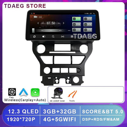 12.3‘’ For Ford Mustang 2015 - 2020 Car Radio Stereo Multimedia Autoradio Navigation GPS DSP Video Audio Player Android Auto - MarvelouStoree