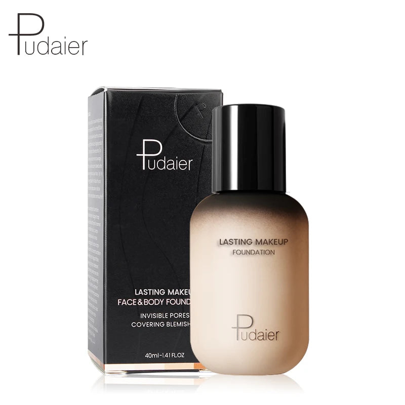 Pudaier 40ml Professional Concealing Makeup Matte Tonal Base Liquid Cosmetics Foundation Cream For Face Full Coverage