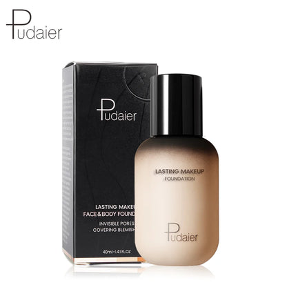 Pudaier 40ml Professional Concealing Makeup Matte Tonal Base Liquid Cosmetics Foundation Cream For Face Full Coverage