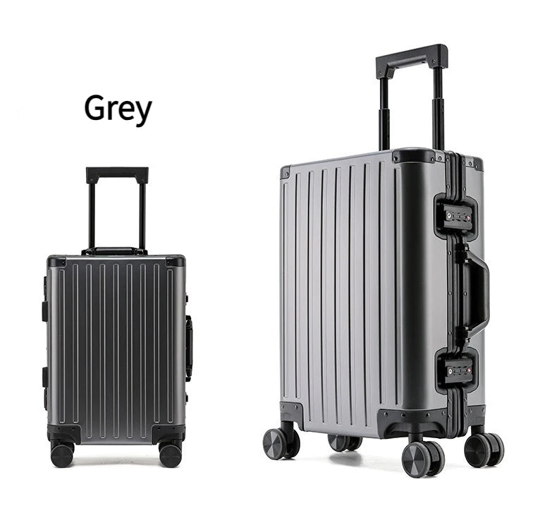 2024 New Large Capacity Durable Luggage Magnalium Aluminum Alloy Men Man Women Carry-On Boarding Travel 20/24/26/28