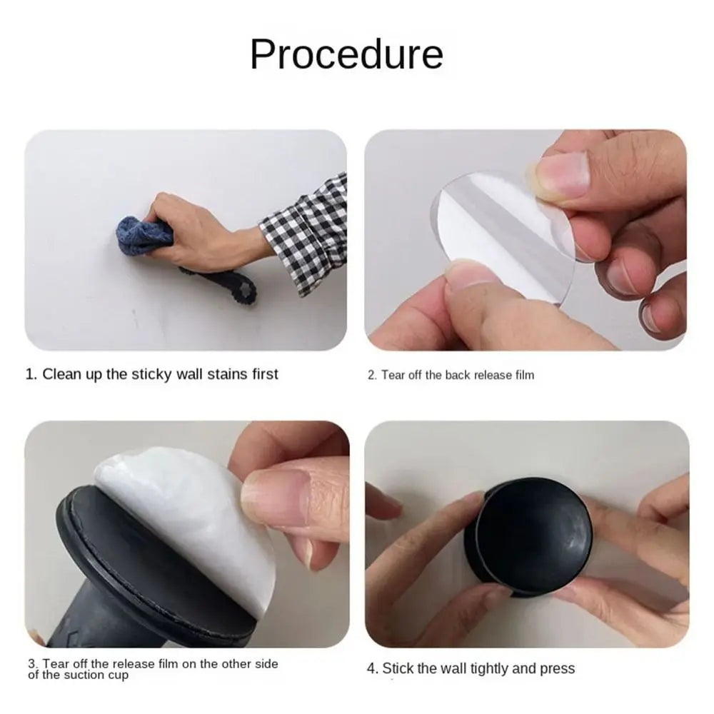 Silicone Door Stopper New Anti Collision Self Adhesive Floor Holder Wall Protectors Strong Suction Doorstop Home