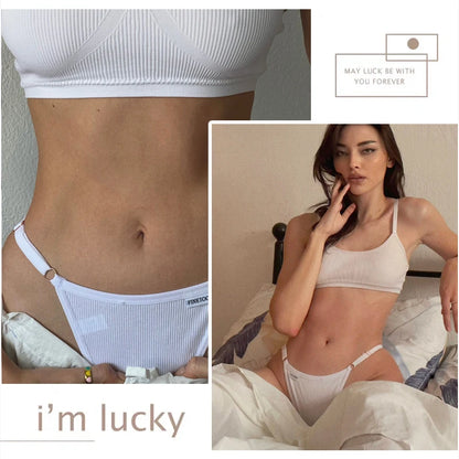 7PCS/Set Cotton Panties For Women Sexy Low Rise G-String Thongs Adjustable Straps T-Back Soft Underwear Female Lingerie S-XL