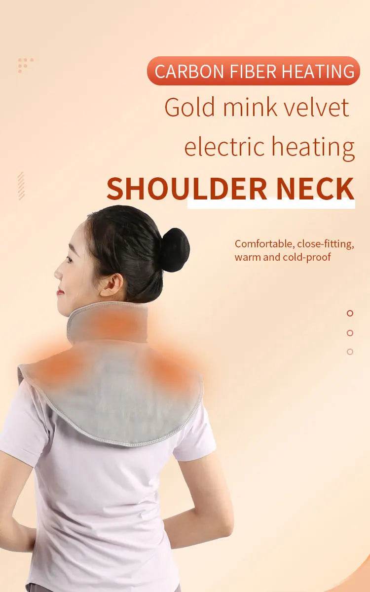 Electric Heating Shoulder Neck Pad Cervical Wrap Three Gear Thermal Compress Massager Vibration Shawl Warm Back Tool Relax Brace - MarvelouStoree