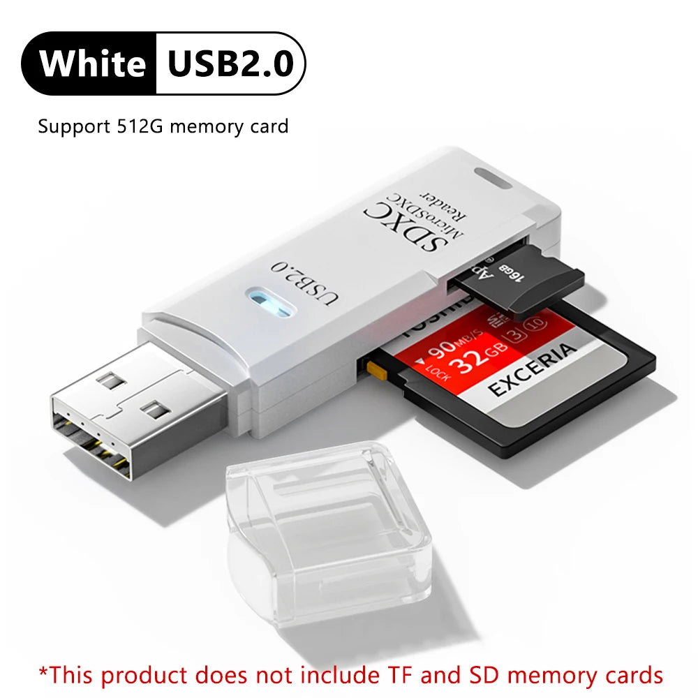 2 in 1 USB 3.0 Card Reader Micro sd card Reader usb adapter High Speed Cardreader TF Memory card For PC Laptop Accessories