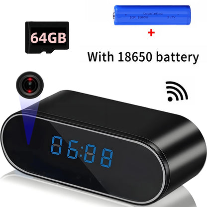 1080P WiFi Mini Camera Full HD Clock Camera with Movement Detect Night Vision for Home and Office Surveillance