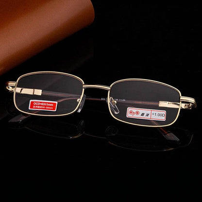 Classic Metal Square Reading Presbyopia Glasses Frame Women Men Retro Glass Lens Far Sight Eyewear With Diopters 0 To +6.0 - MarvelouStoree