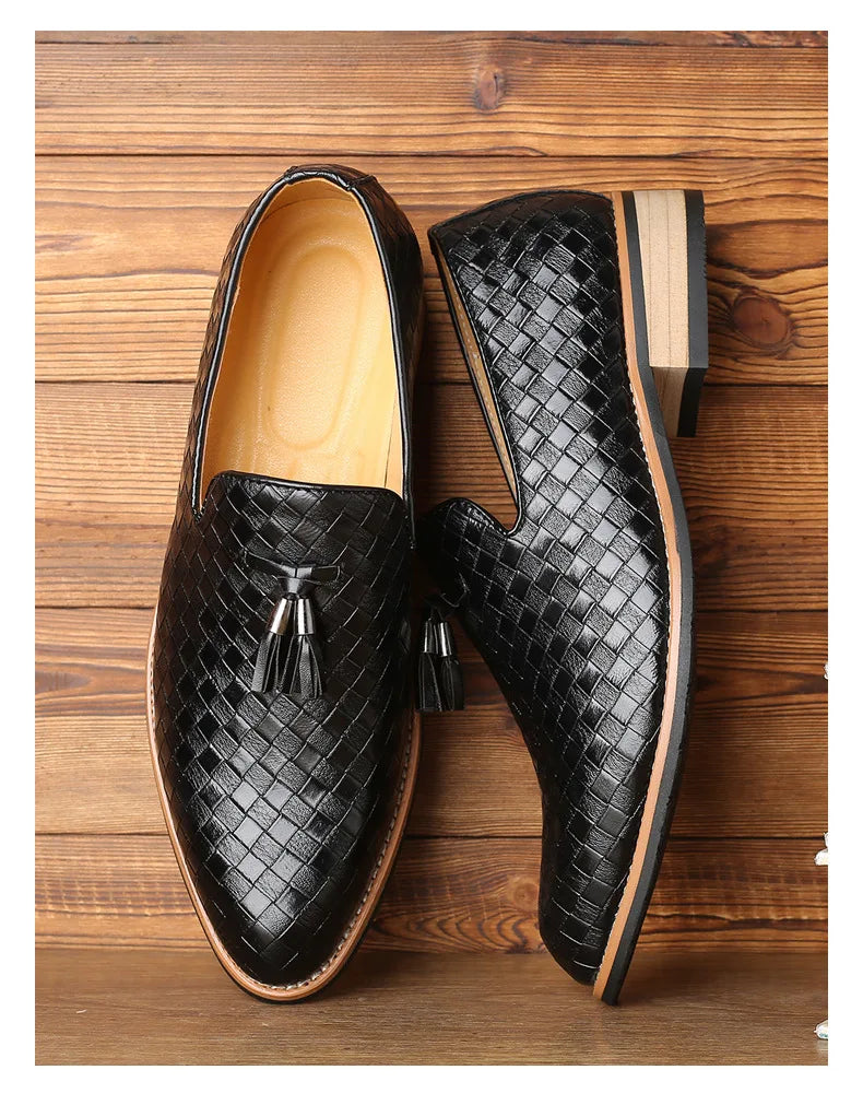 Fashion Formal Leather Shoes for Men Dress Business Shoes Male Geometric Oxfords Party Wedding Casual Mens Flats Chaussure Homme