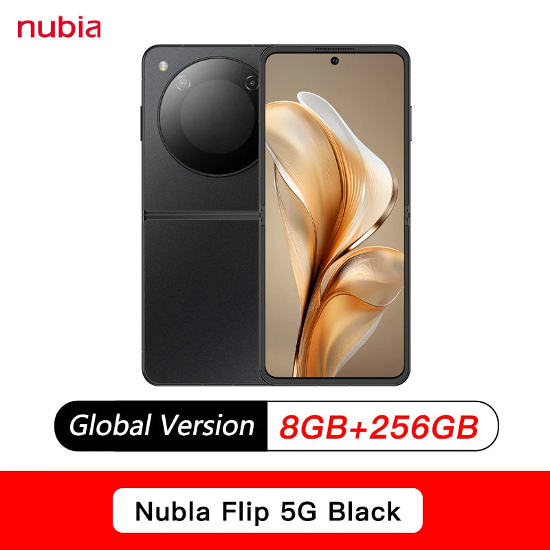 Global Version Nubia Flip 6.9" Snapdragon 7 Gen 1 4310mAh battery 33W charging Pocket-sized foldable mobile phone UAE MEX ship