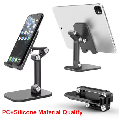 Three Sections Foldable Desk Mobile Phone Holder For iPhone for iPad Tablet Flexible adjustable Lazy phone holder ABS material