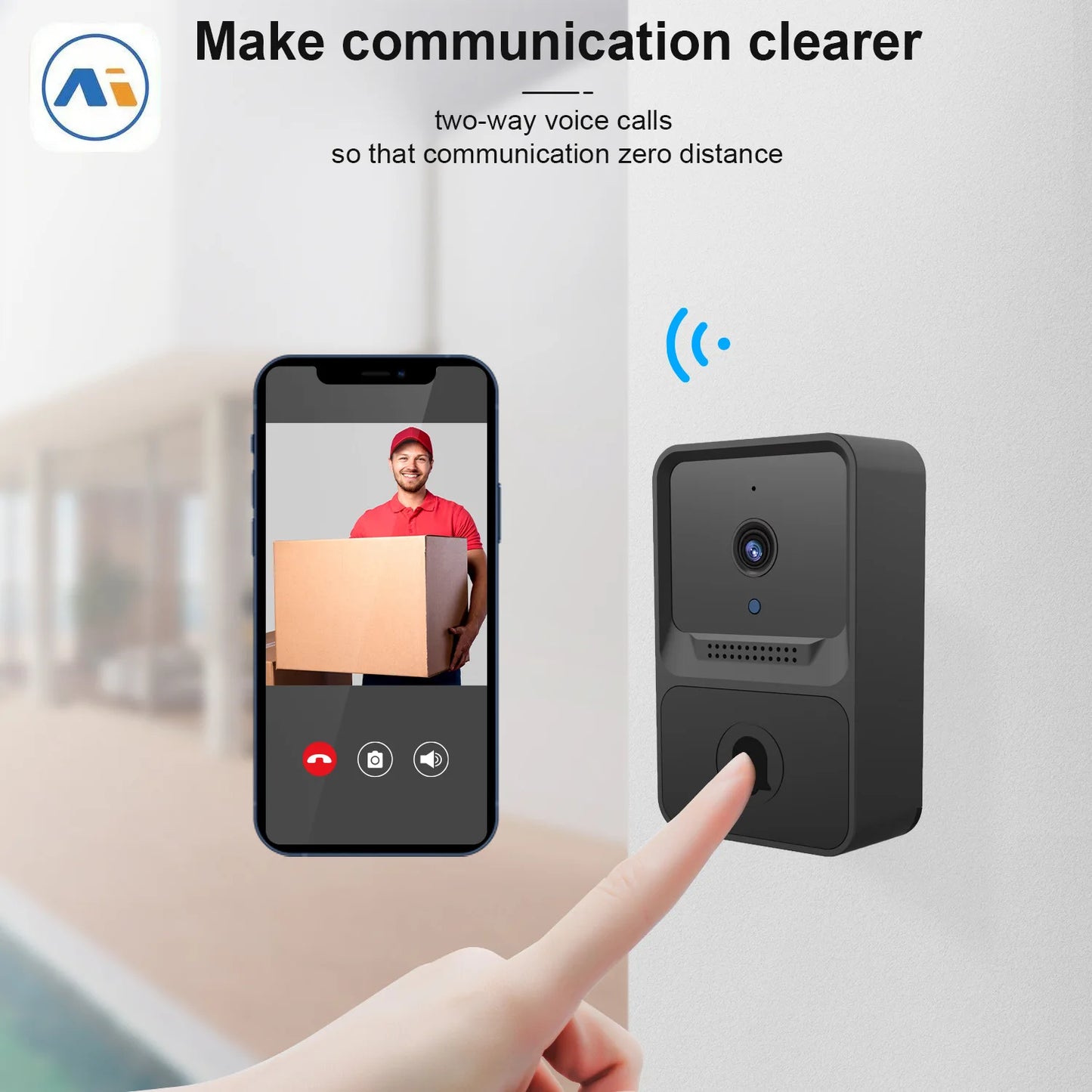 Wireless Doorbell WiFi Outdoor HD Camera Security Door Bell Night Vision Video Intercom Voice Change For Home Monitor Door Phone