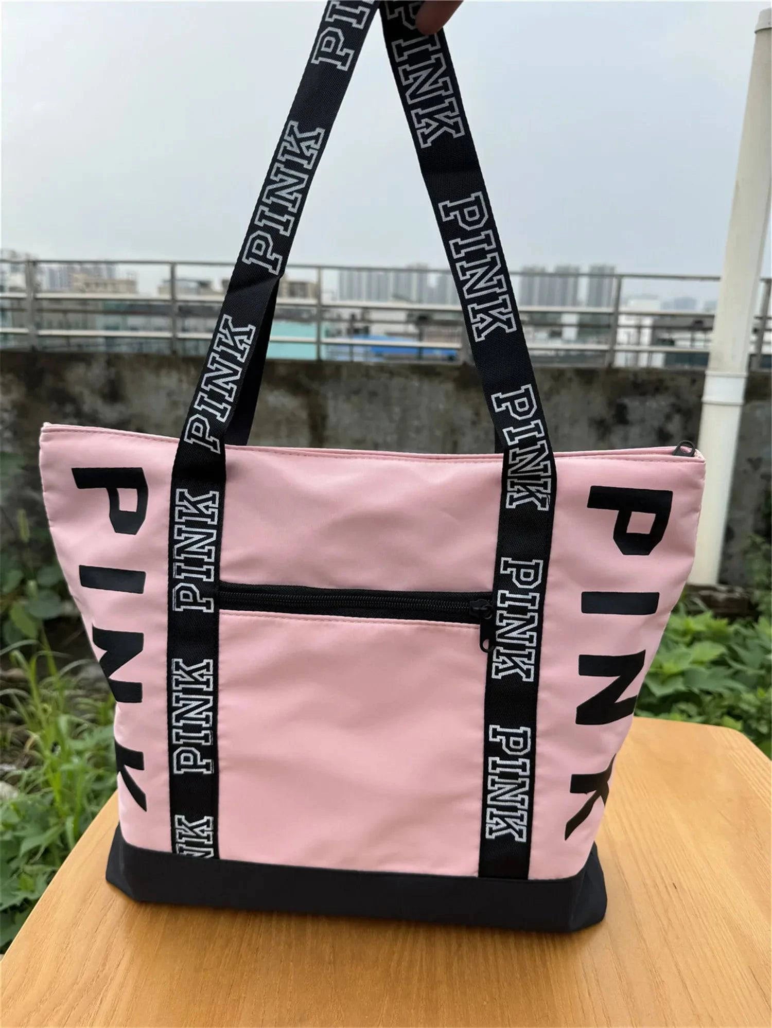 2024 New Korean Fashion Shoulder Bag Trend Letter Bag Printed Bag Color Contrast Letter Strap Handbags Large Capacity Tote