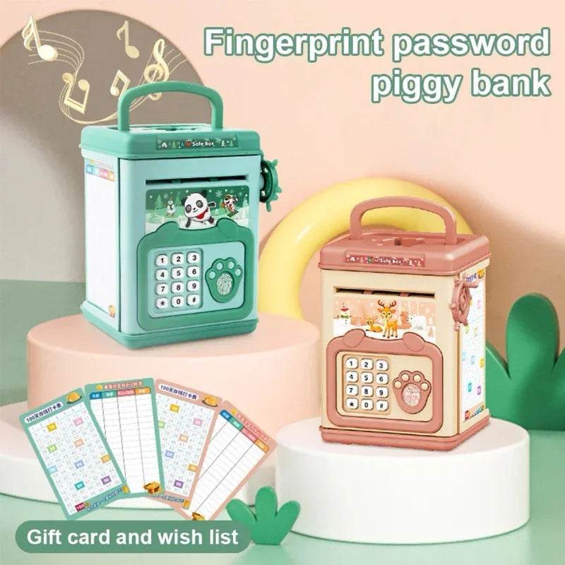 Electronic Piggy Bank Children's Cash Box Password Safe Smart Fingerprint Piggy Bank Automatic Banking Children's Gift Money Box