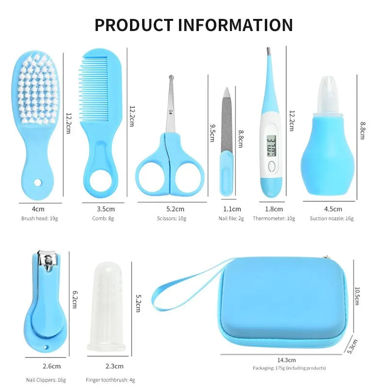 8 PCS Child Care Cleaning Set Nail Clippers Comb Massage Soft Bristle Brush Set Kit