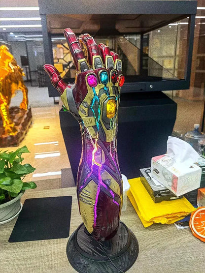 60cm Marvel Statue Iron Man Mk85 Luminescent Nano Infinity Glove Model Action Figures Gk Decoration Birthday Gifts Toys