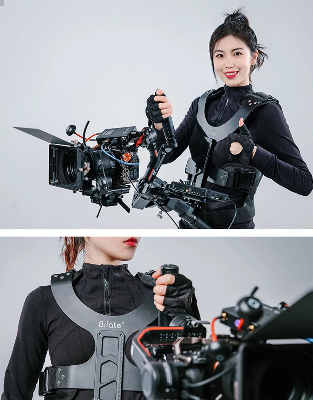 Bilate Camera Stabilizer Arm Shock Absorbing Vest for DJI RS2 RS3 RSC2 ZHIYUN Crane 2S 3S Feiyu Scorp DSLR Camera Crane Kit