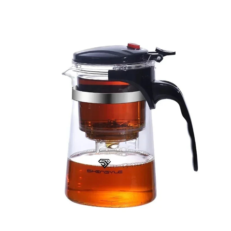 Chinese Style Kung Fu Teapot Heat Resistant Glass Teapot with Tea Water Separation Filter Home Coffee Pot Home Teaware Set