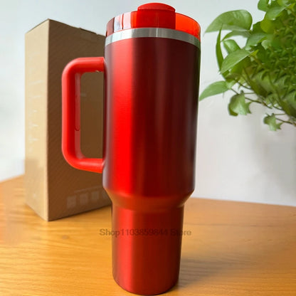 2024 New  Handle Straw Lid Stainless Steel 30oz/40oz Vacuum Insulated Car Mug Double Wall Thermal Iced Travel Cup