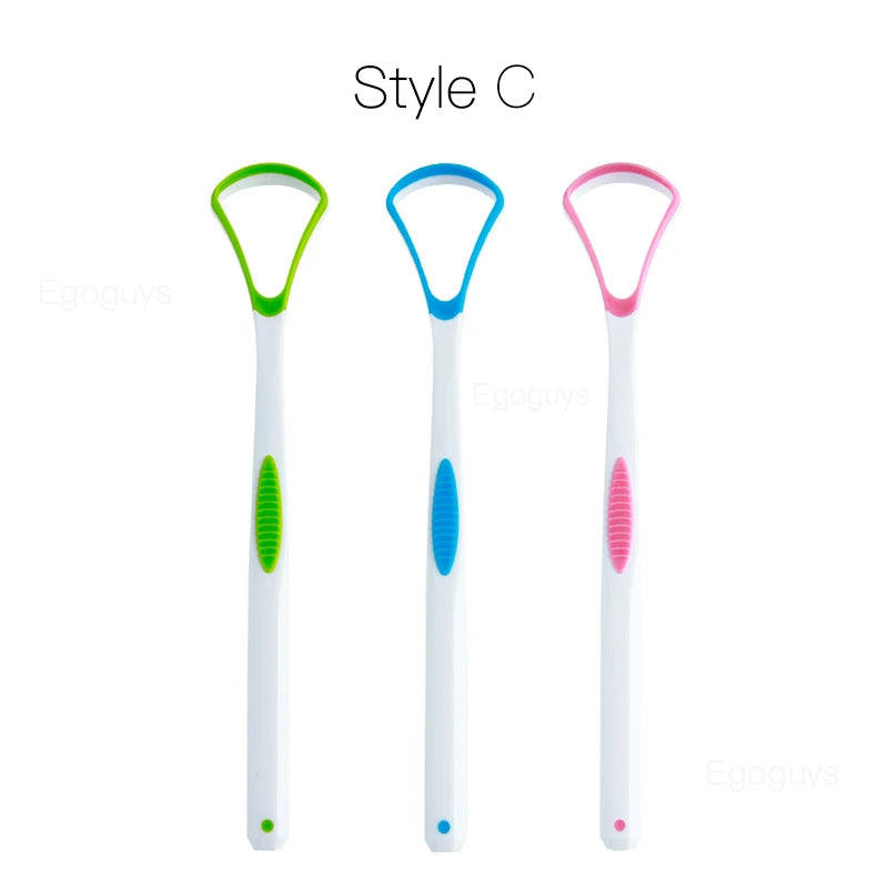 1PC Dual Uses Tongue Scraper Cleaners Reusable Oral Health Cleaning Brush Hygiene Care Toothbrush Mouth Fresh Breath Scraping　