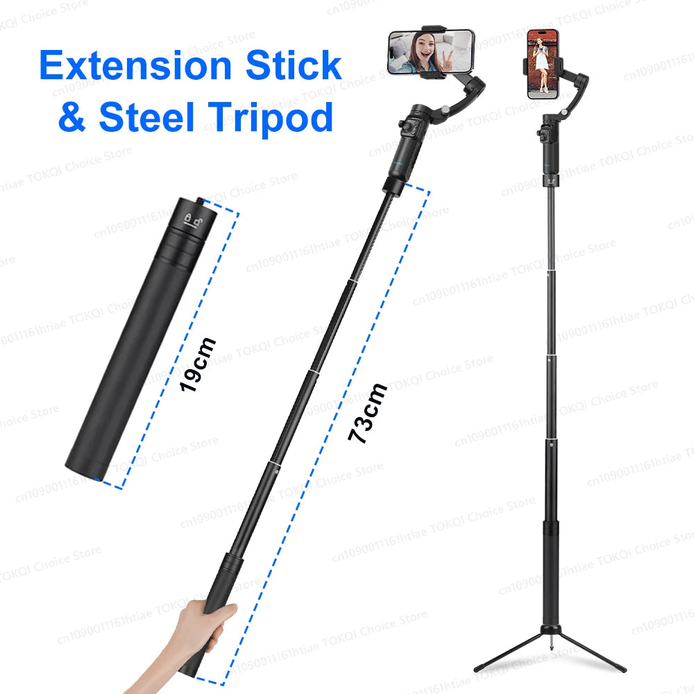 Handheld Gimbal Stabilizer Selfie Tripod with Wireless Remote for Smartphone 3-Axis Anti Shake Gimbal Foldable for iPhone Xiaomi