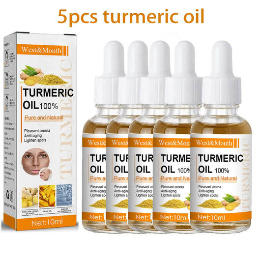 5pcs Turmeric Essential Oil Facial Body Massage Moisturizing Diffuser Aromatherapy Face Body Care Smoothing Body face Skin Care