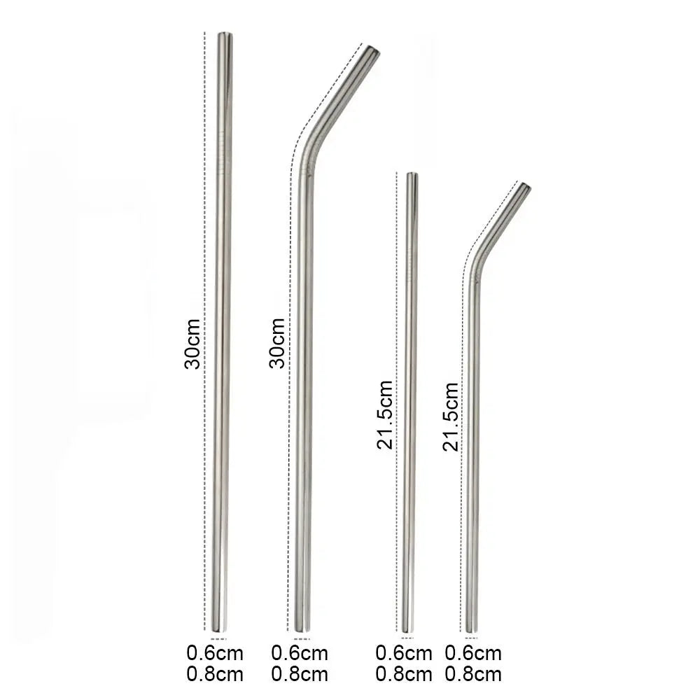 1Pcs Straight Bent Stainless Steel Straws Drinking Silver Cup Straw 6mm 8mm Reusable for Stanley 30oz 40oz Tyeso Cup