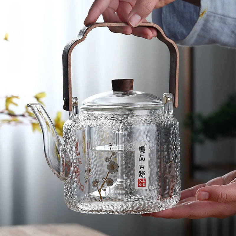 Steamable Teapot Household Glass Tea Maker High Temperature Resistant Steaming and Boiling Dual-purpose Teapot