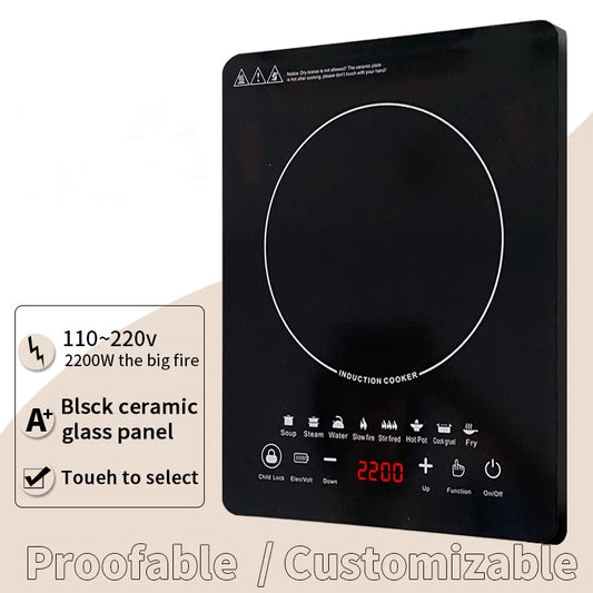 2200W Portable Kitchen Countertop Induction Cooktop Burner Electric Hot Stove