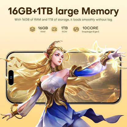 Original For Brand 16GB+1TB For Smartphone 7.3 inch XS16 Pro+ Full Screen 4G 5G Cell Phone 8000mAh Mobile Phones Global Version﻿ - MarvelouStoree