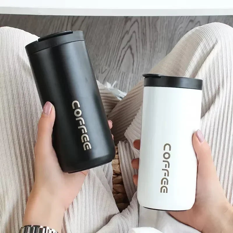 500ML Stainless Steel Coffee Thermos Bottle Thermal Mug Leakproof Car Vacuum Flasks Coffee Cup Travel Portable Insulated Bottles