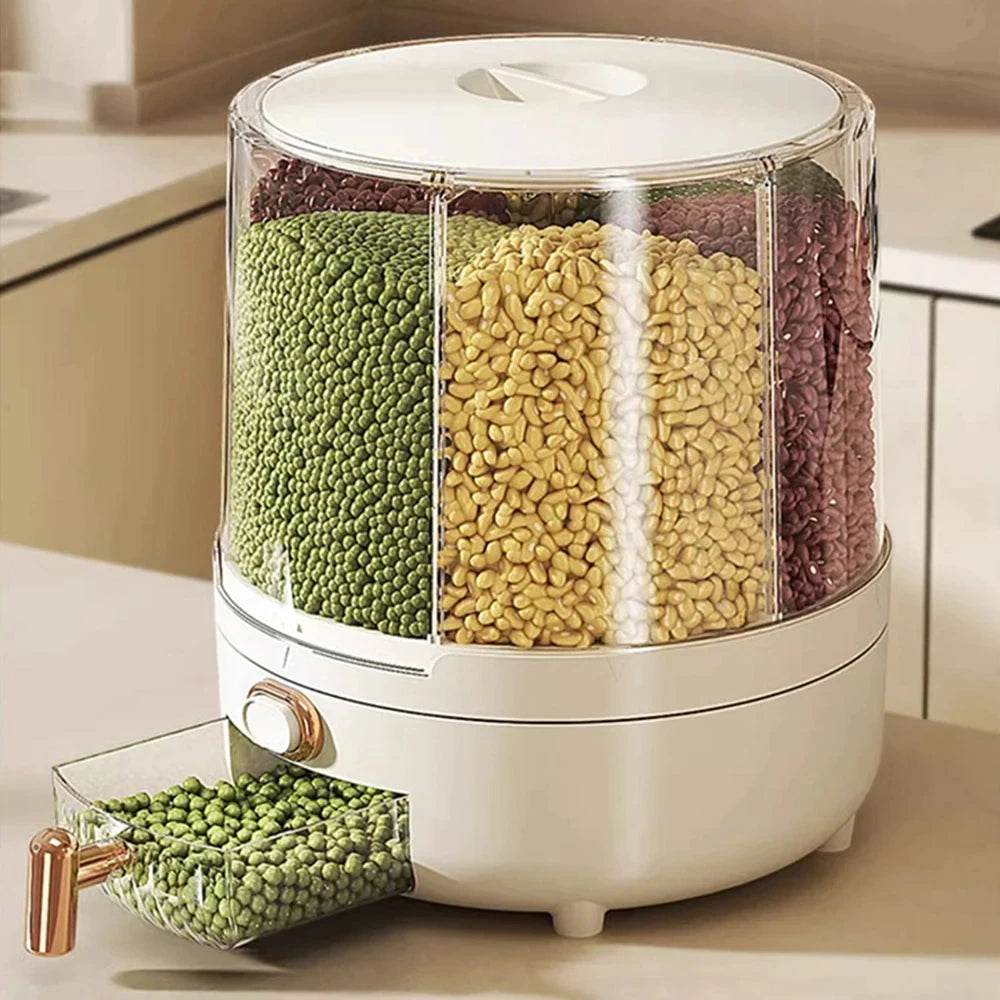 360 ° Large Household Rice Bucket Grain Storage Box Sealed Insect and Moisture Proof Rice Storage Box Rice Tank Food Storage - MarvelouStoree