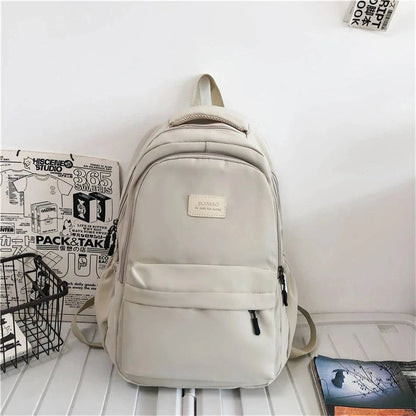 2024 New Solid Color Fashion Lady High Capacity Waterproof College Backpack Trendy Girls Laptop School Bags Girl Travel Book Bag