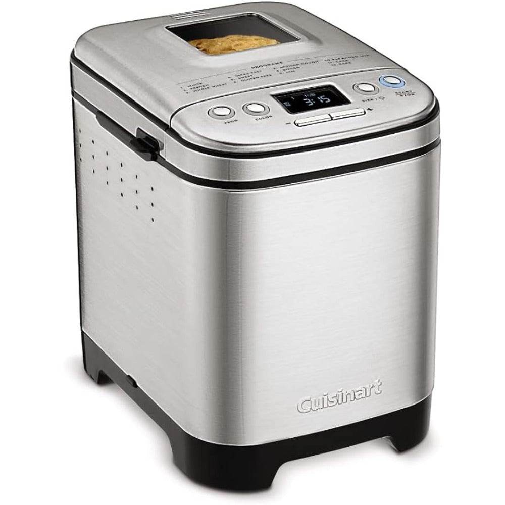 Bread Maker Machine, Compact and Automatic, Customizable Settings, Up to 2lb Loaves, CBK-110P1, Silver,Black - MarvelouStoree