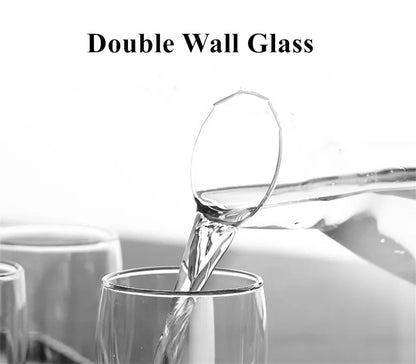 350ML Double Wall Glass Cup Transparent Handmade Heat Resistant Tea Drink Cups Whisky Beer Coffee Mugs Drinkware Reusable Tool