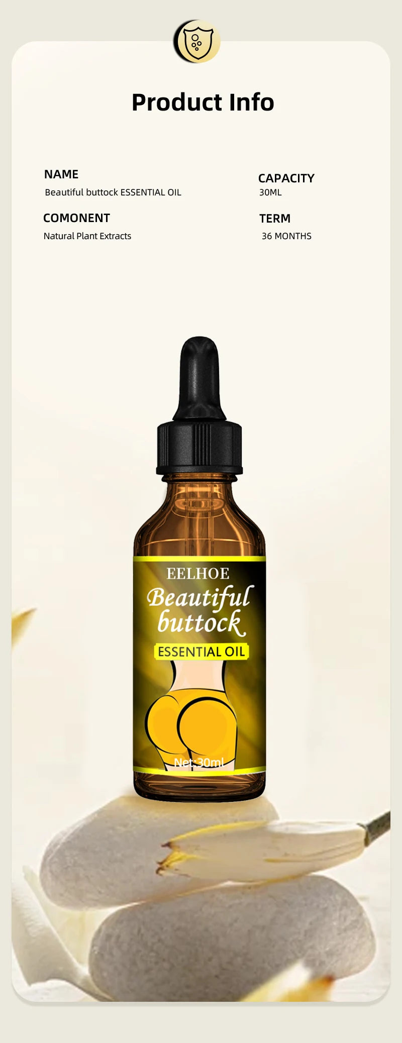 Buttock augmentation for buttock enlargement oil products