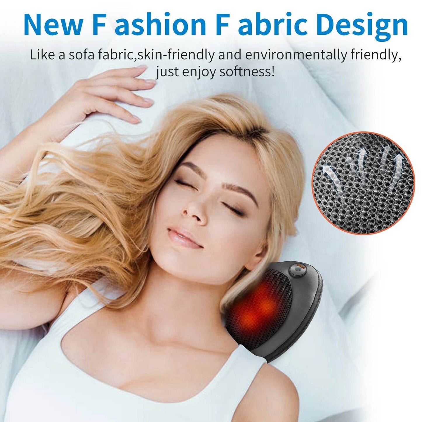 8 Head Electric Back Massager With Heat Deep Tissue Neck MassagePillow For Shoulder Foot Body Massage at Home Car