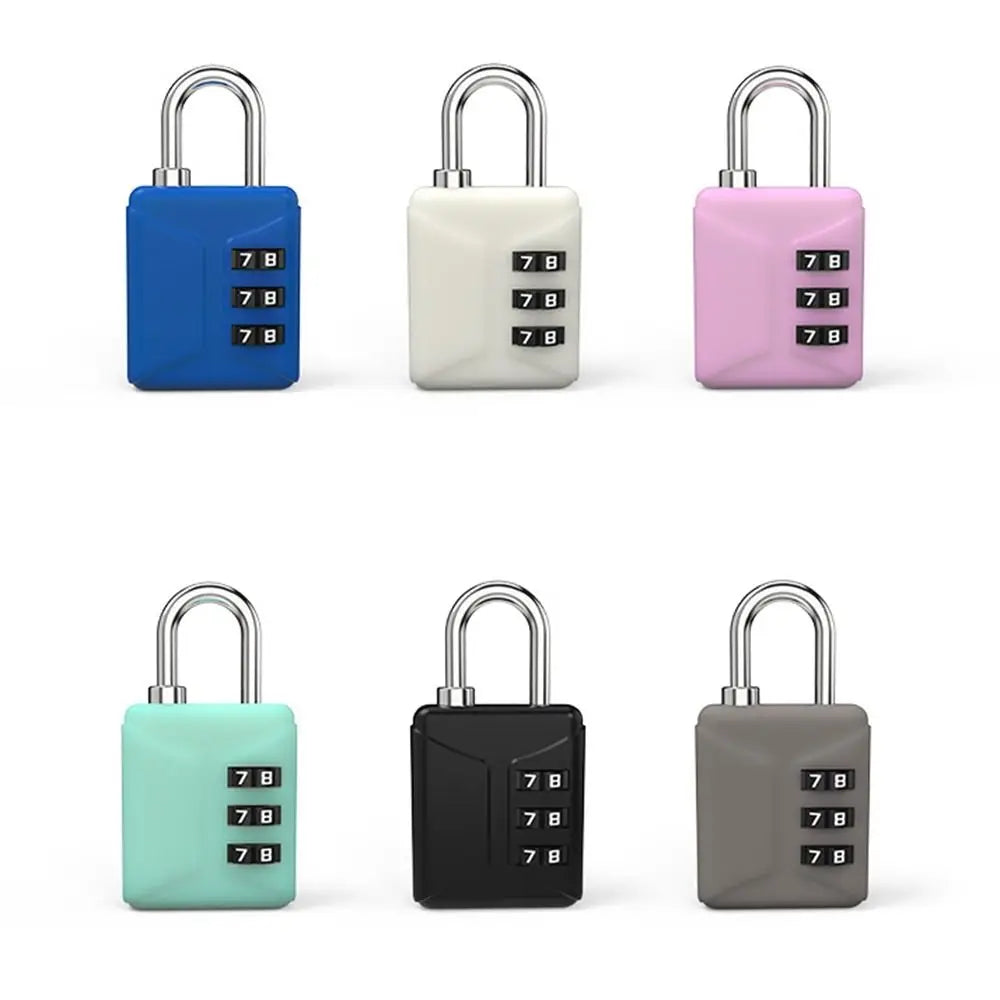 3 Dial Digit Combination Lock ABS Shell Zinc Alloy Password Lock Portable Security Anti-theft Luggage Backpack Suitcase Padlock