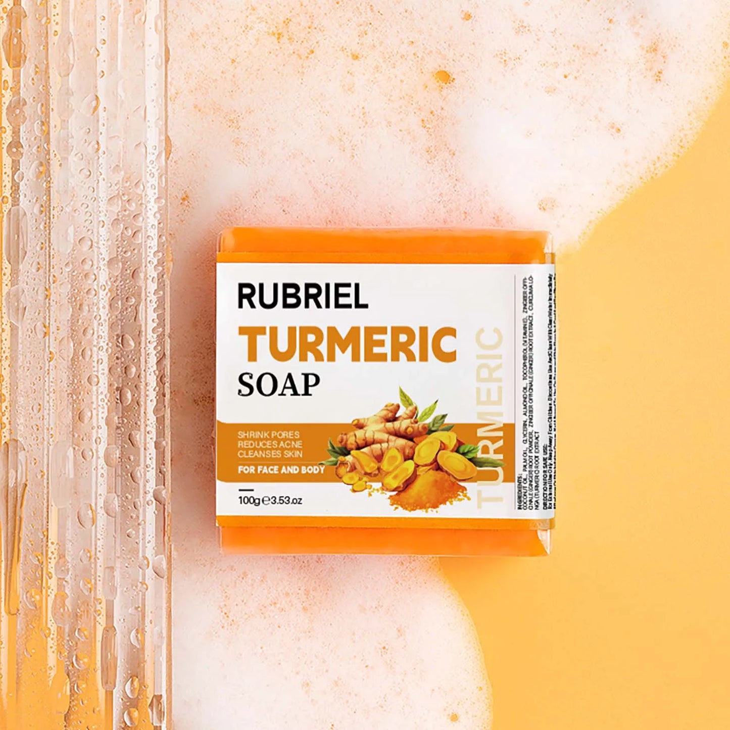 Original Turmeric Soap For Dark Spot Skin Whitening Facial Body Hand Make Soap Bar 100g Deep Cleaning Ginger Moisturizing