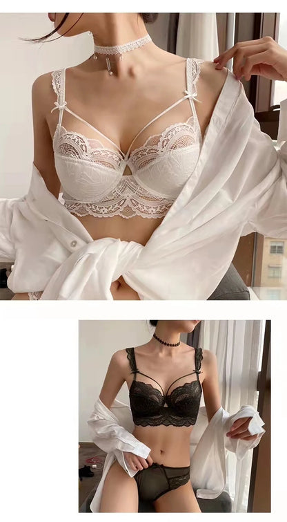 Ladies Underwear Thin Cotton Sexy Push Up Large Size Lace Bra Set